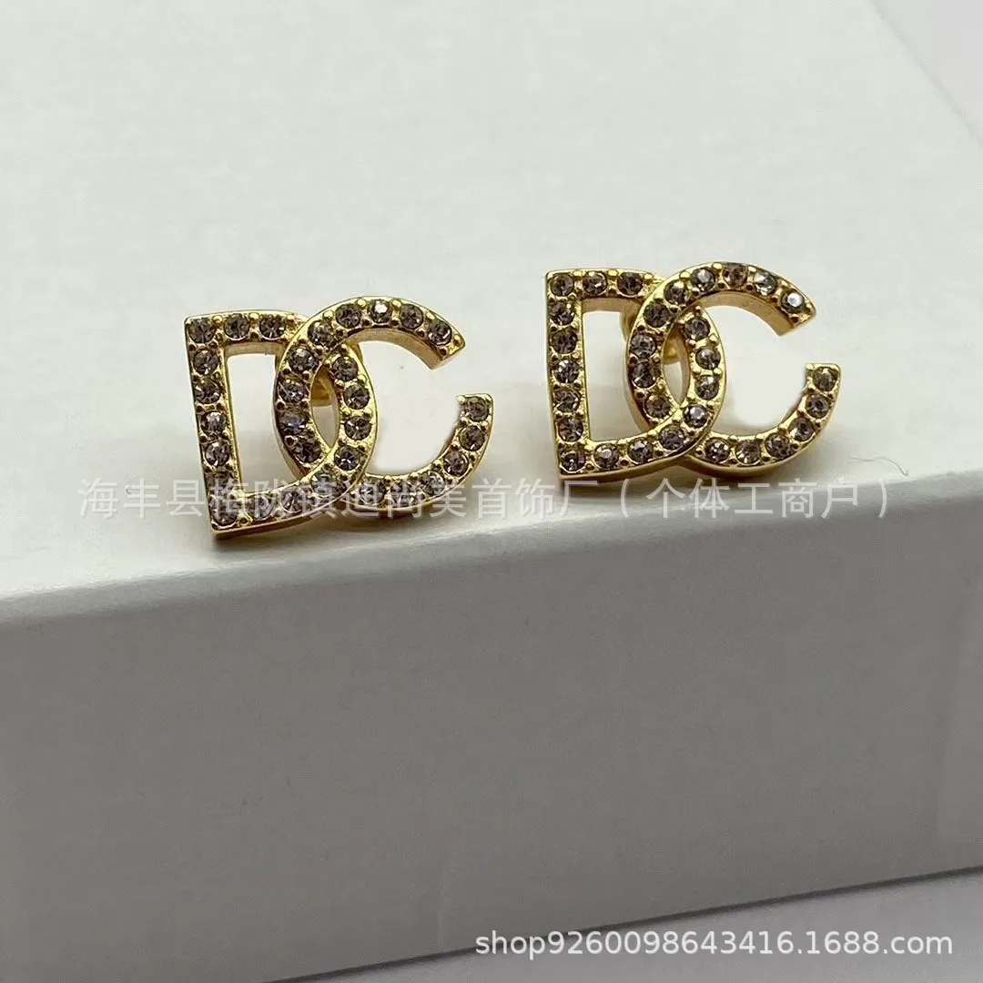 Diamond Stud Earrings - 2026 Dujia Retro Colored Diamond Stud