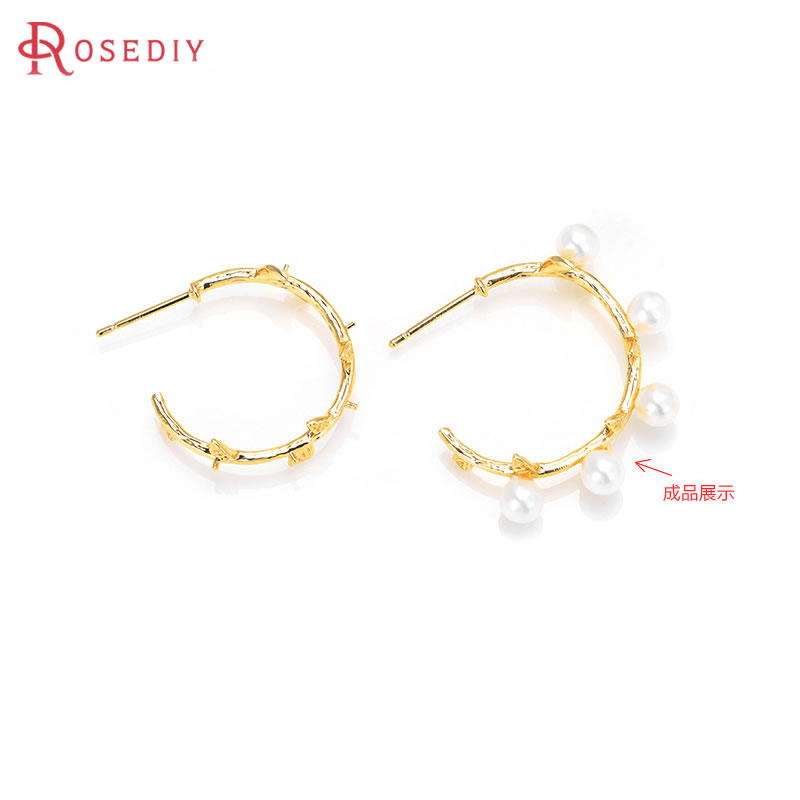 Hoop Earrings - 6PCS 18K Gold Color Brass with
