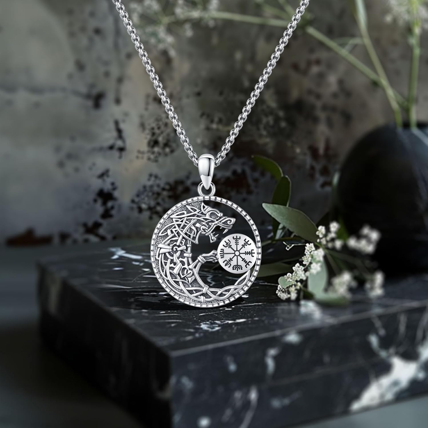 Viking Necklace for Men 925 St - đánh giá và giá Wolf Jewelry & Watches Tampa Reviews