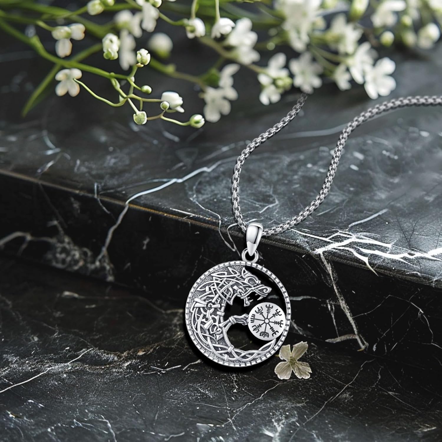 Viking Necklace for Men 925 St - đánh giá và giá Wolf Jewelry & Watches Tampa Reviews