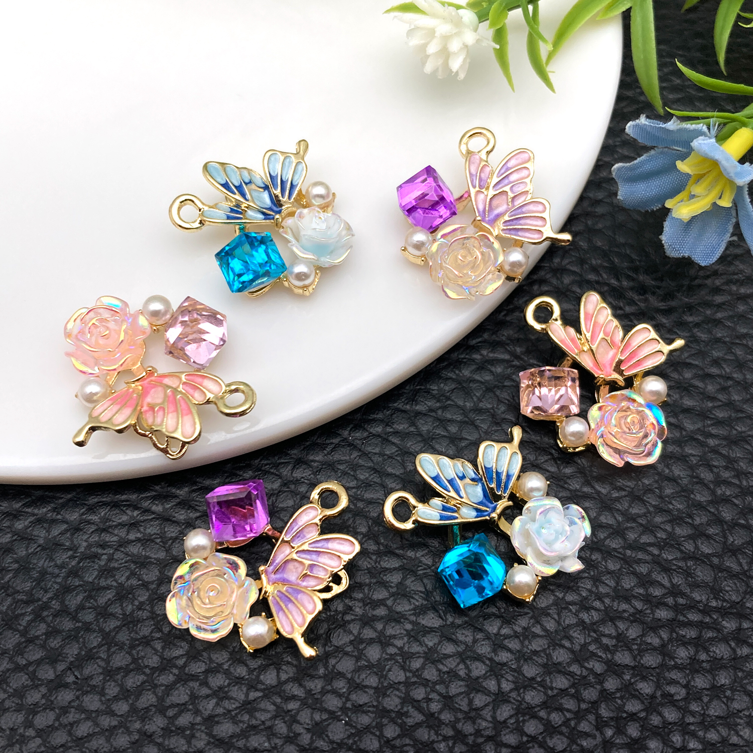 2/6 pcs Small Luxe Style Pearl - đánh giá và giá Diamond Stud Earrings