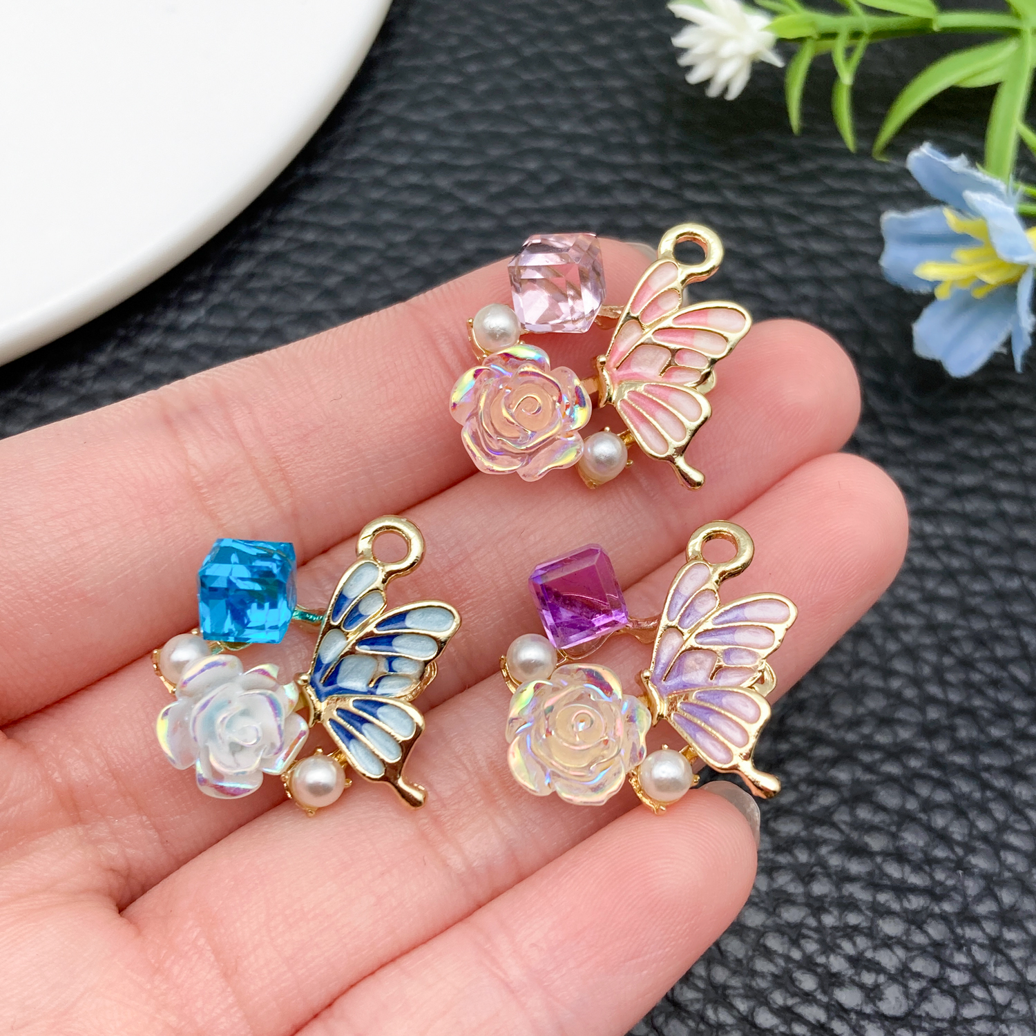 2/6 pcs Small Luxe Style Pearl - đánh giá và giá Diamond Stud Earrings