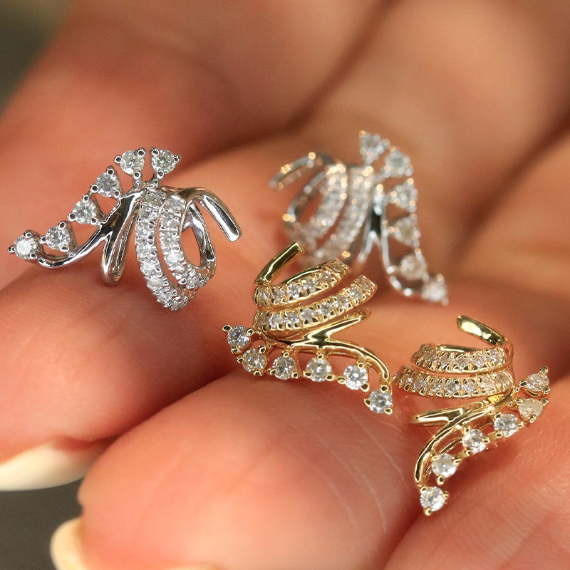 Aazuo 18K White & Yellow lGold - đánh giá và giá Diamond Stud Earrings