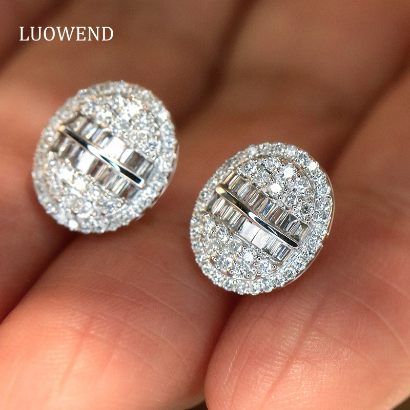 LUOWEND 100% 18K White Gold Ea - đánh giá và giá Diamond Stud Earrings