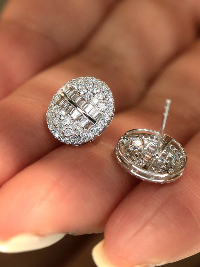 LUOWEND 100% 18K White Gold Ea - đánh giá và giá Diamond Stud Earrings