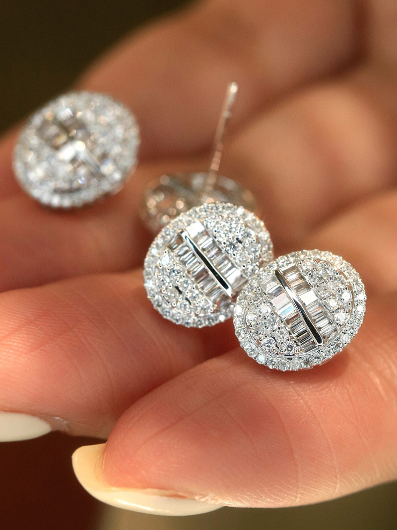 LUOWEND 100% 18K White Gold Ea - đánh giá và giá Diamond Stud Earrings