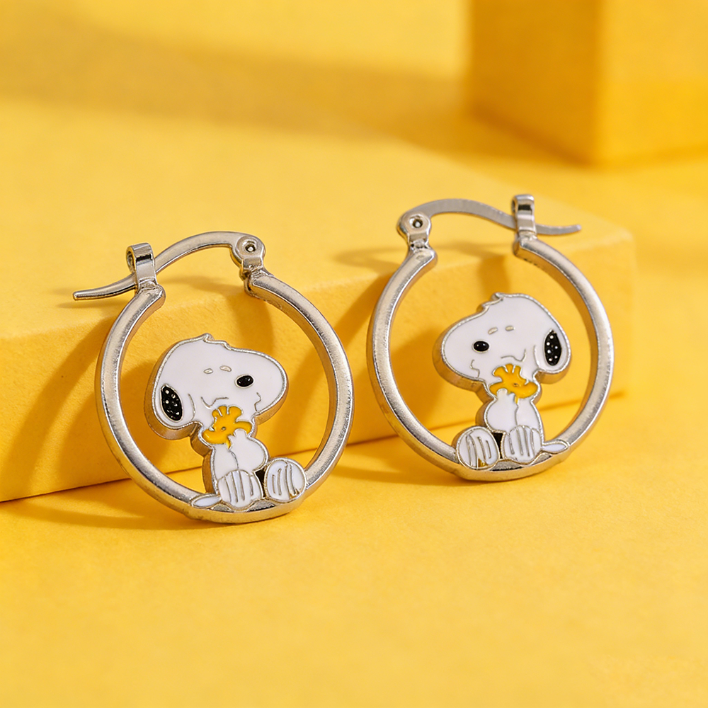 Cute Snoopy Huggie Hoop Earrin - đánh giá và giá Hoop Earrings