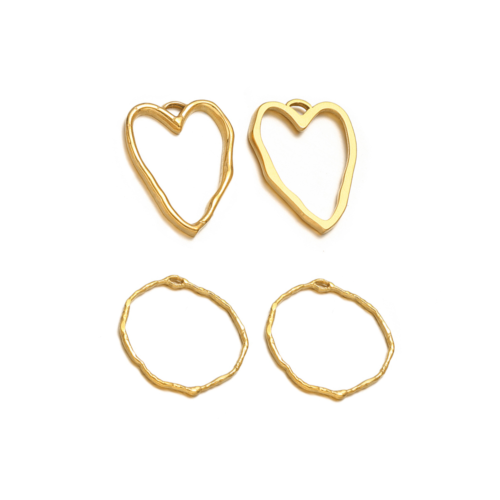 5pcs Heart Round Charms Stainl - đánh giá và giá Hoop Earrings