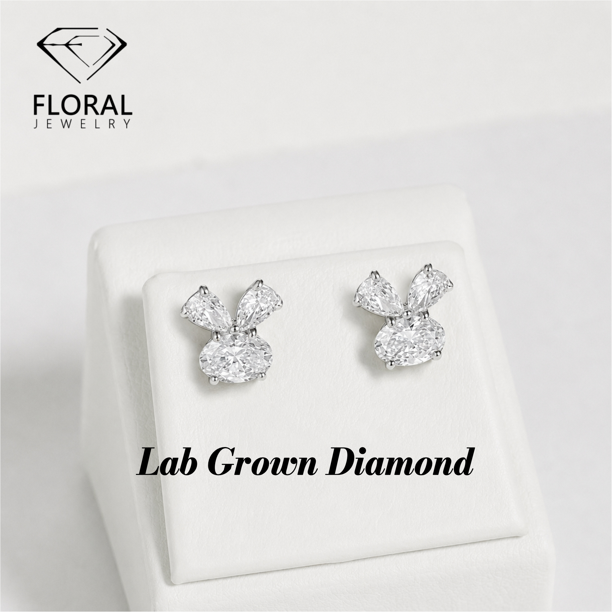 FLORAL DEF VVS Lab Grown Diamo - đánh giá và giá Diamond Stud Earrings