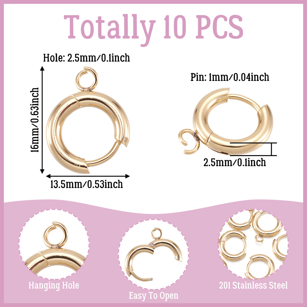 10pcs 201 Stainless Steel Hugg - đánh giá và giá Hoop Earrings