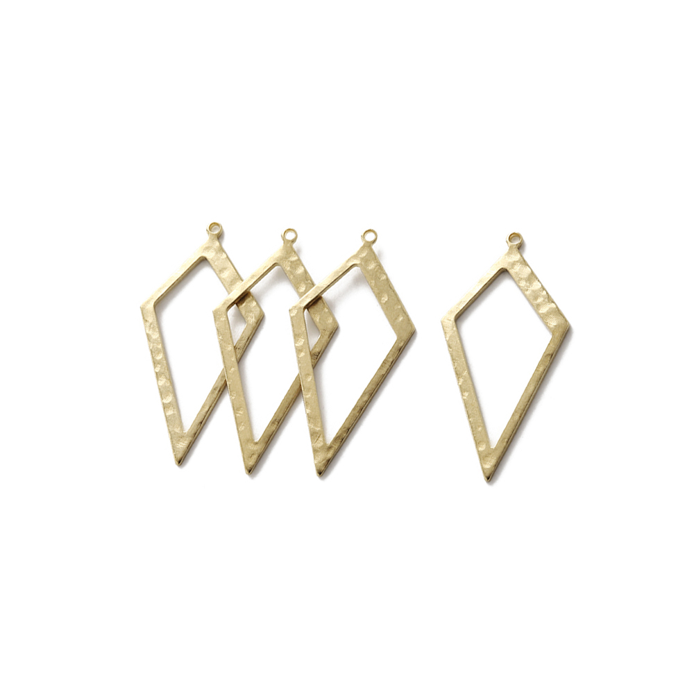 Raw Brass Hammered Rhombus Cha - đánh giá và giá Diamond Stud Earrings