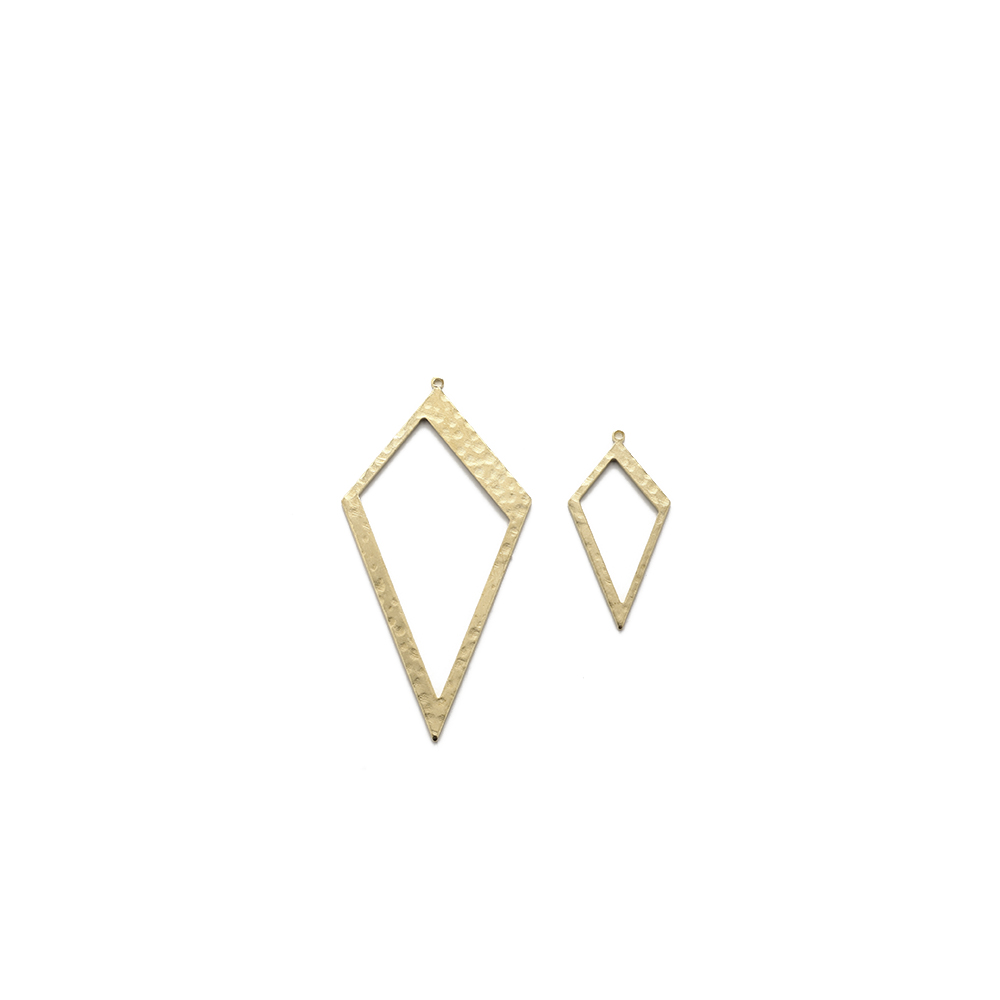 Raw Brass Hammered Rhombus Cha - đánh giá và giá Diamond Stud Earrings