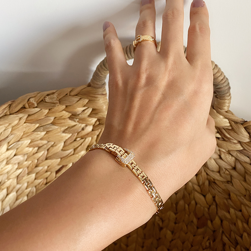 Brass With 18K Gold Watch Band - đánh giá và giá Fine Jewelry Watches Women
