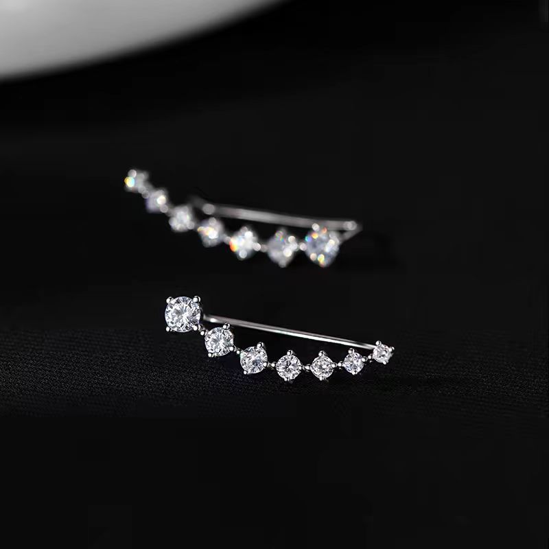 Super Sparkling Zircon Row Stu - đánh giá và giá Diamond Stud Earrings