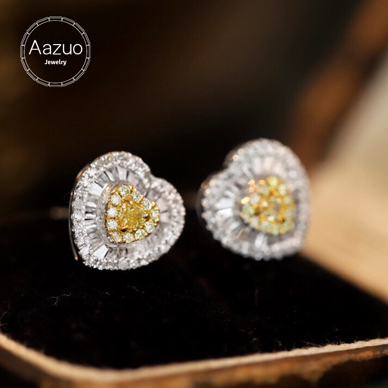 Aazuo Real 18K Solid White Gol - đánh giá và giá Diamond Stud Earrings