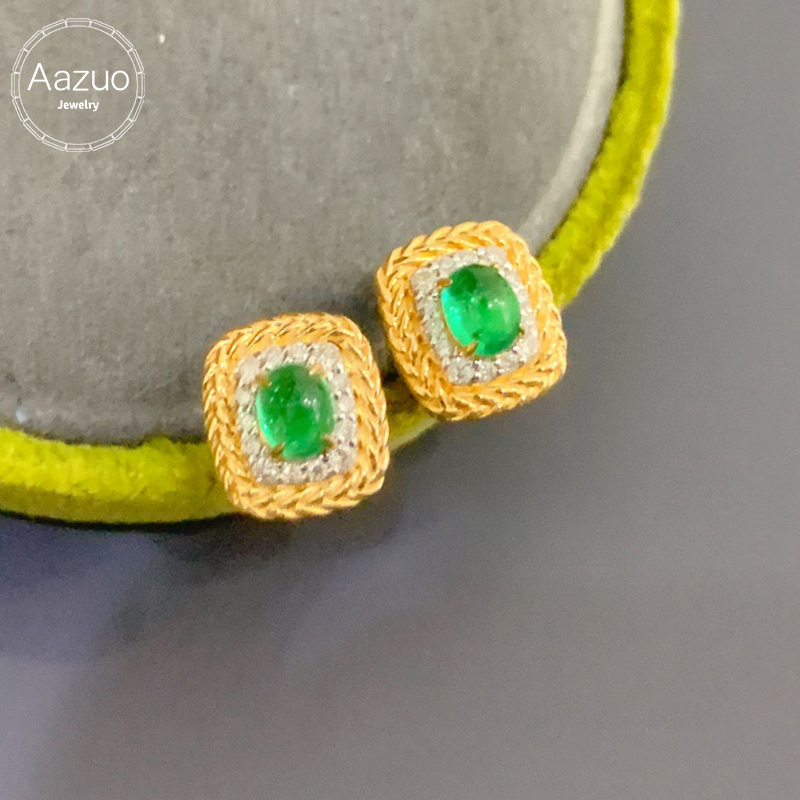 Aazuo Real 18K Yellow Gold Nat - đánh giá và giá Diamond Stud Earrings