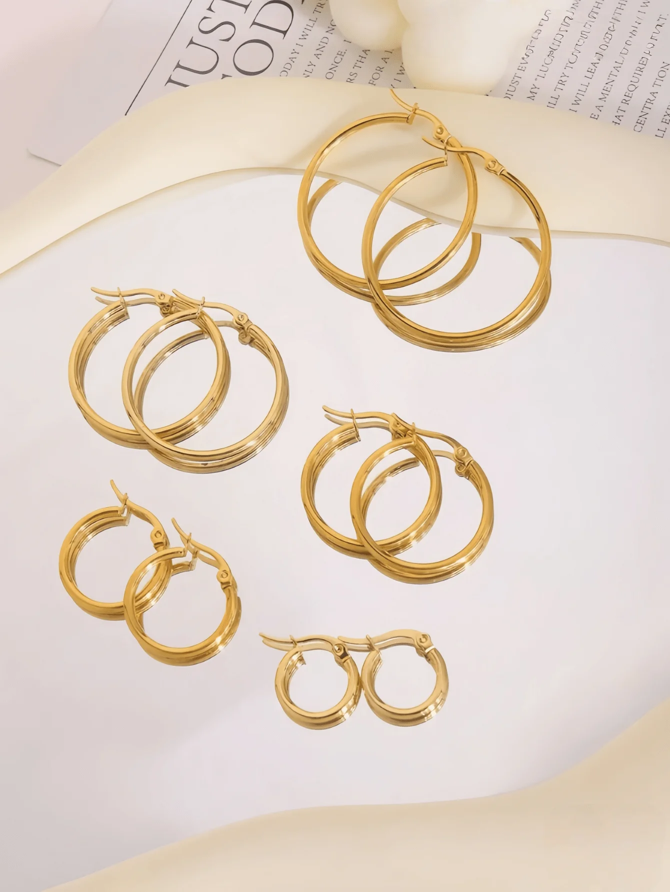 Stainless Steel Polished Hoop  - đánh giá và giá Hoop Earrings