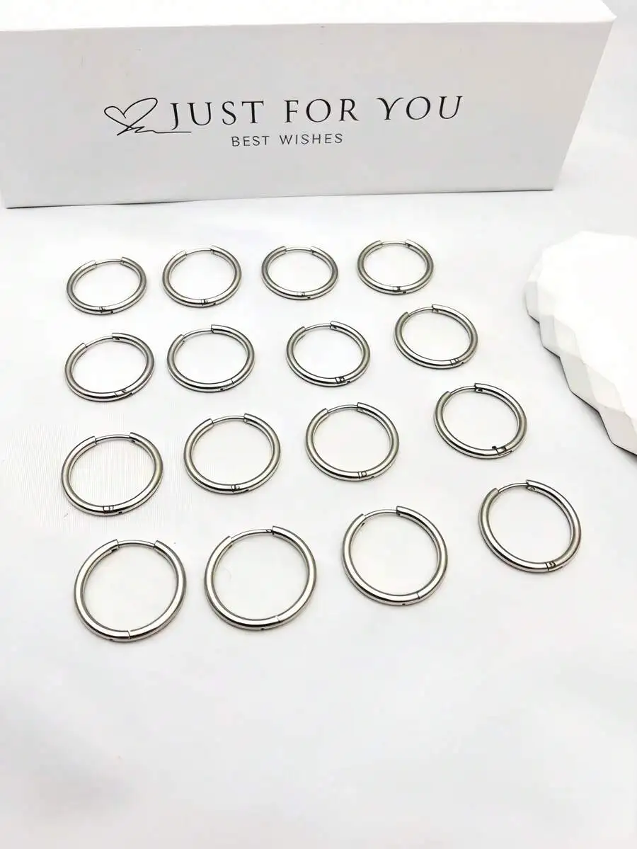 Stainless Steel Polished Hoop  - đánh giá và giá Hoop Earrings