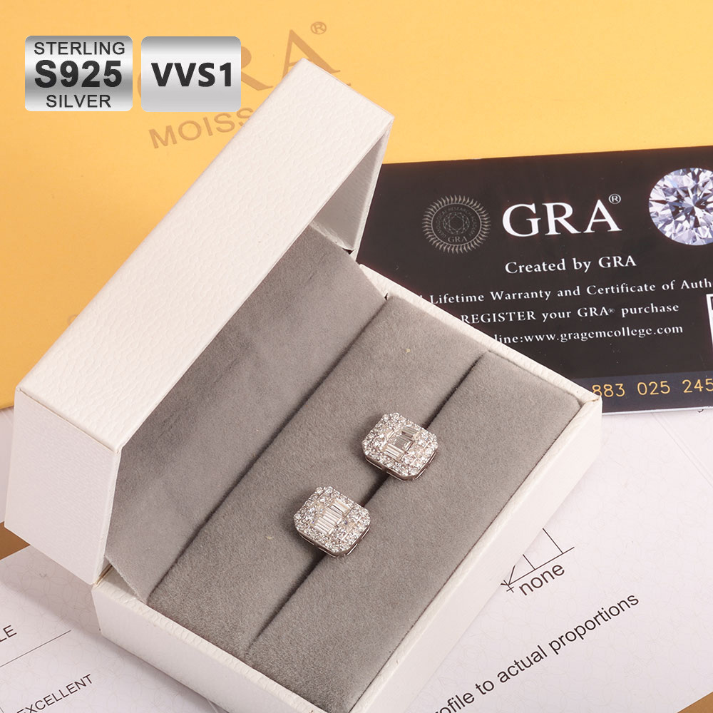 ICEBLING GRA VVS Rectangular E - đánh giá và giá Diamond Stud Earrings